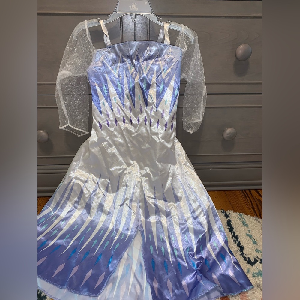 Disney Elsa Frozen Blue and Silver Kids Costume with Shoes - Picture 1 of 4
